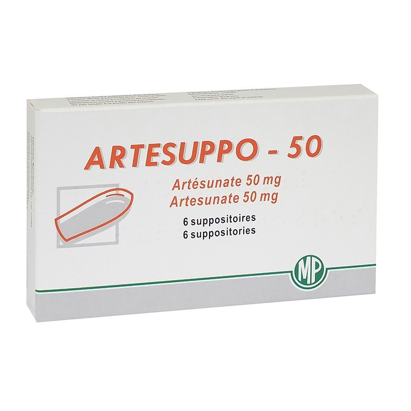 ARTESUNATE 50 mg supp. bte/6